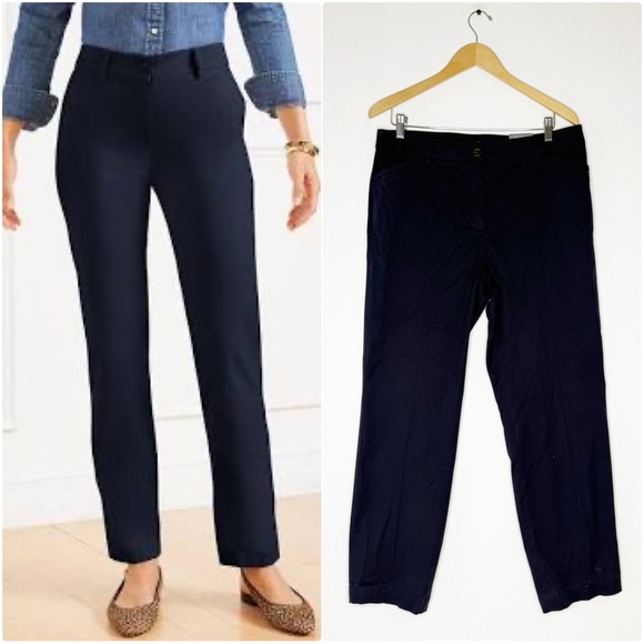 Talbots The Perfect Chino Pants – Navy Blue – Size 12 Petite – NWT - Picture 1 of 7